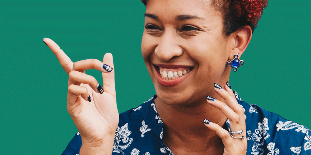 Blog_Horizon A smiling African American woman silhouetted against green. Horizon Healthcare Services